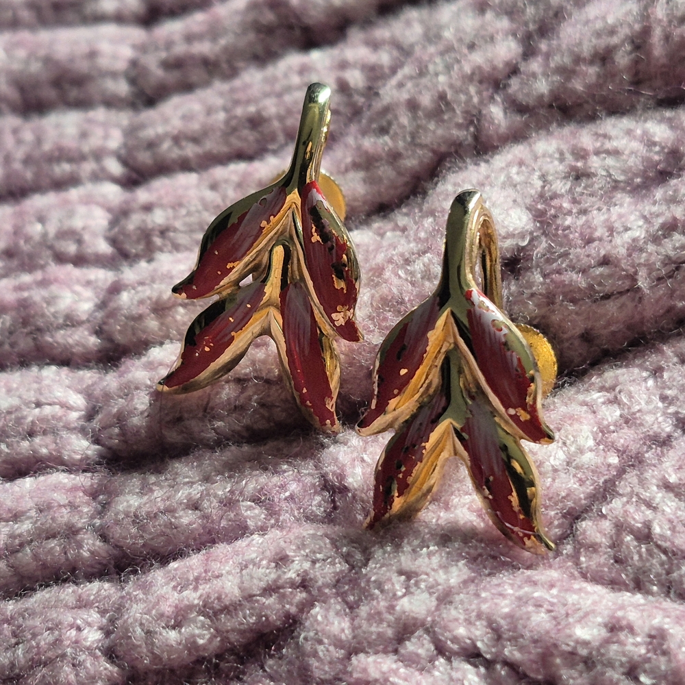 Gold Colour Floral Cluster Earrings with Textured Finish